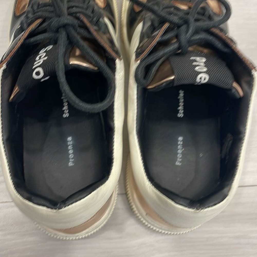 Proenza Schouler Black, Cream & Rose Gold Metallic Sneakers Size 36 - Picture 6 of 16